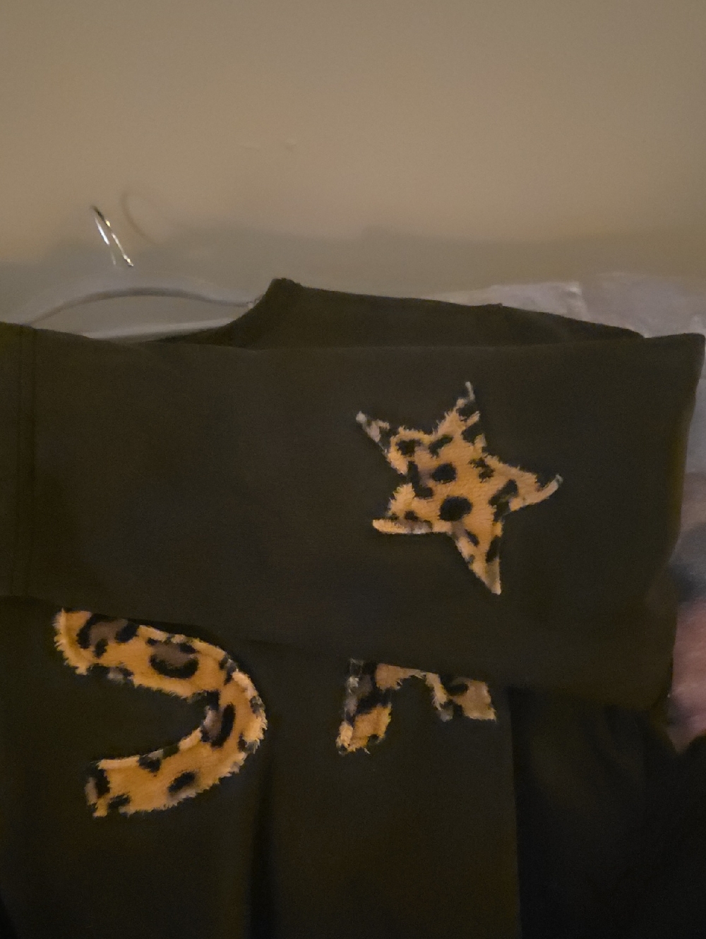 POL Black Sweatshirt with Leopard Print USA Design PTP 23 Very Nice Bell Mid Sle - Picture 7 of 7